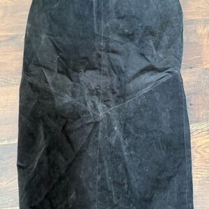 Elegant Black vintage leather Skirt- Early 90’s